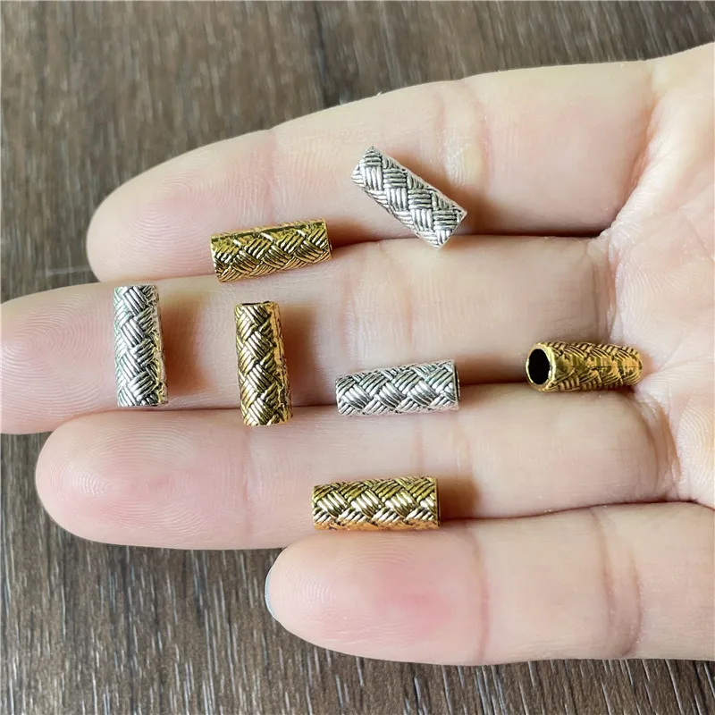 

Alloy Perforated Long Tube Connector DIY Cylinder Making Rosary Tassel Spacer Jewelry Making Supplies Accessories Wholesale