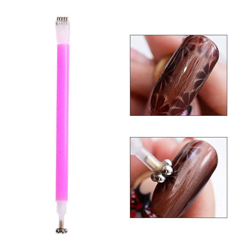 

Nail Art Magnet Stick Cat Eyes Double Headed for Gel Polish 3D Line Strip Flowers Effect Strong Magnetic Pen Manicure Tools