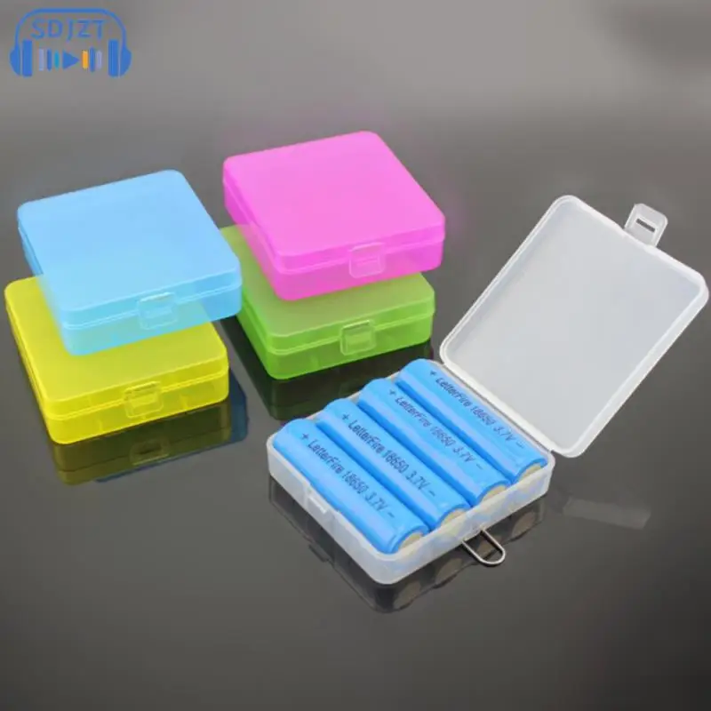 

5PCS Colorful Battery Holder Case 4 AA AAA Hard Plastic Storage Box Cover For 14500 10440 Battery Organizer Container