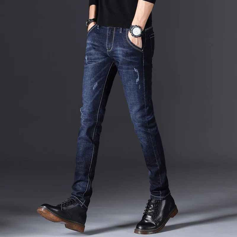 2022  Autumn And Spring New Men's Classic Fashion Blue Straight Leg Jeans Men's Casual Slim Size High Quality Long Jeans 27-38
