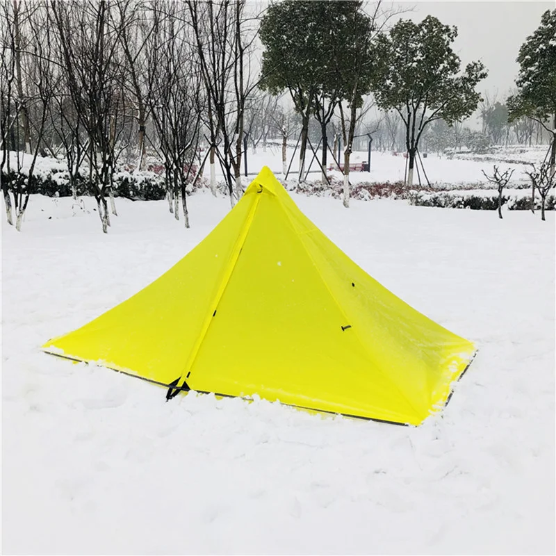 Double Layer Portable Waterproof Pyramid Tent Single Person Ultralight Rodless All Weather Outdoor Hiking Hunting Camping | Спорт и