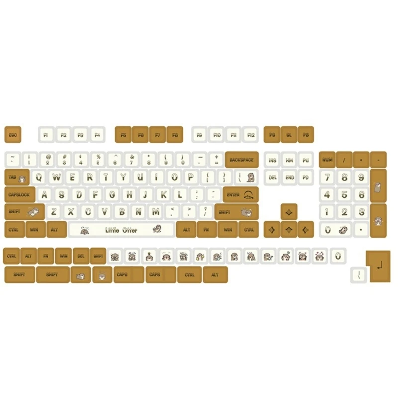 

134Keys Cartoon LittleOtter Keycaps XDA Thick PBT Keycap For 61/87/104/108 Layout Mechanical Keyboard Keycaps