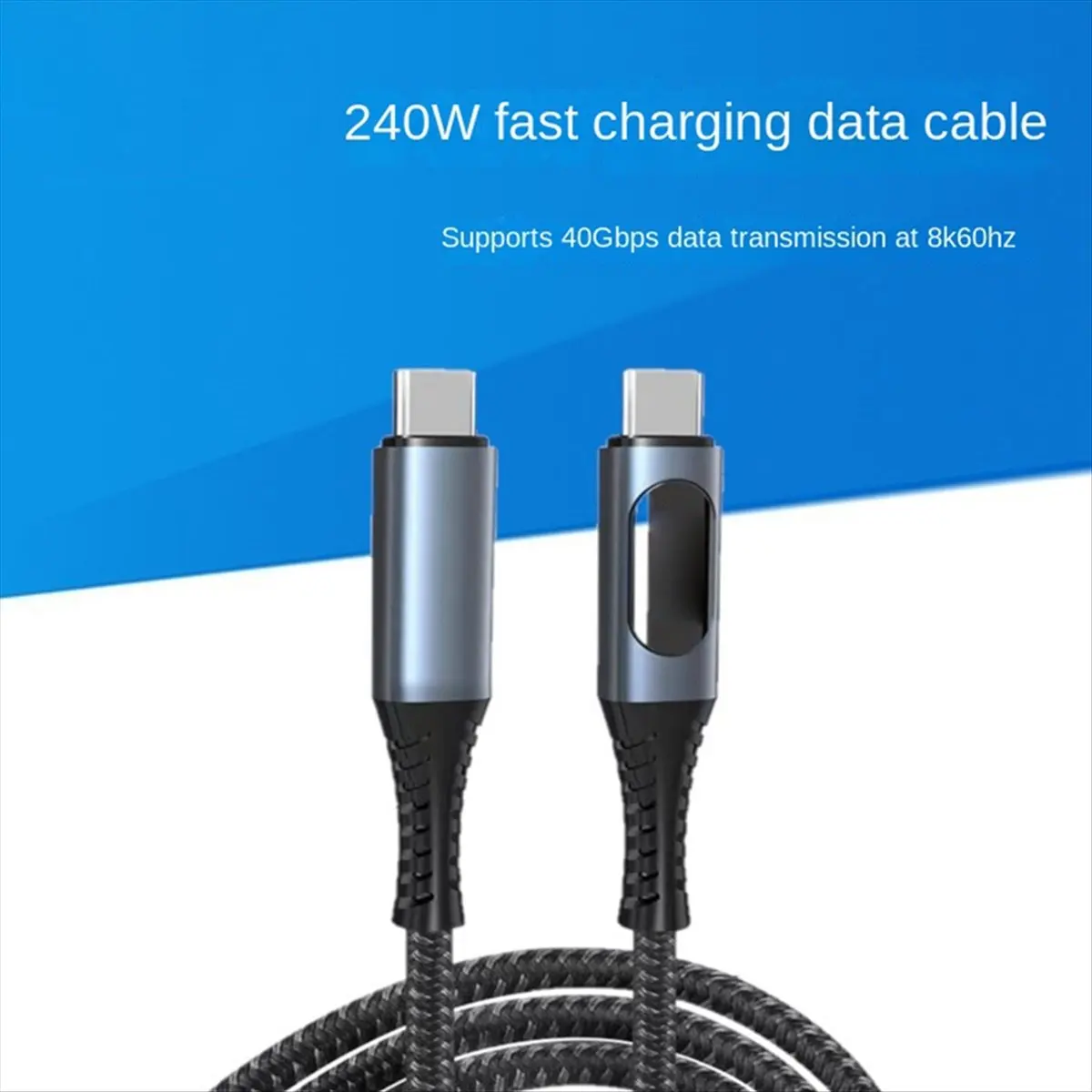Фото Акция! Кабель USB-C с LED-дисплеем, поддержка видео 8K, 40 Гбит/с, зарядка 240 Вт №5