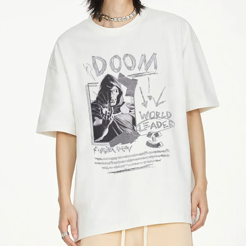 

Singer Mf Doom Madlib Madvillain Graphic Print Tshirt Men Women's Loose Hip Hop Rap Rock T Shirt New Cotton Oversized T-shirts