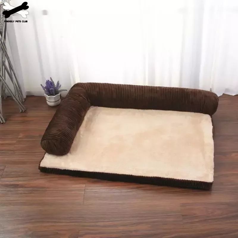 

Pet Dog Bed Soft Cushion L Shaped Square Pillow Machine Washable Cover And Detachable Mat Cat House For Puppy Medium Large Dog