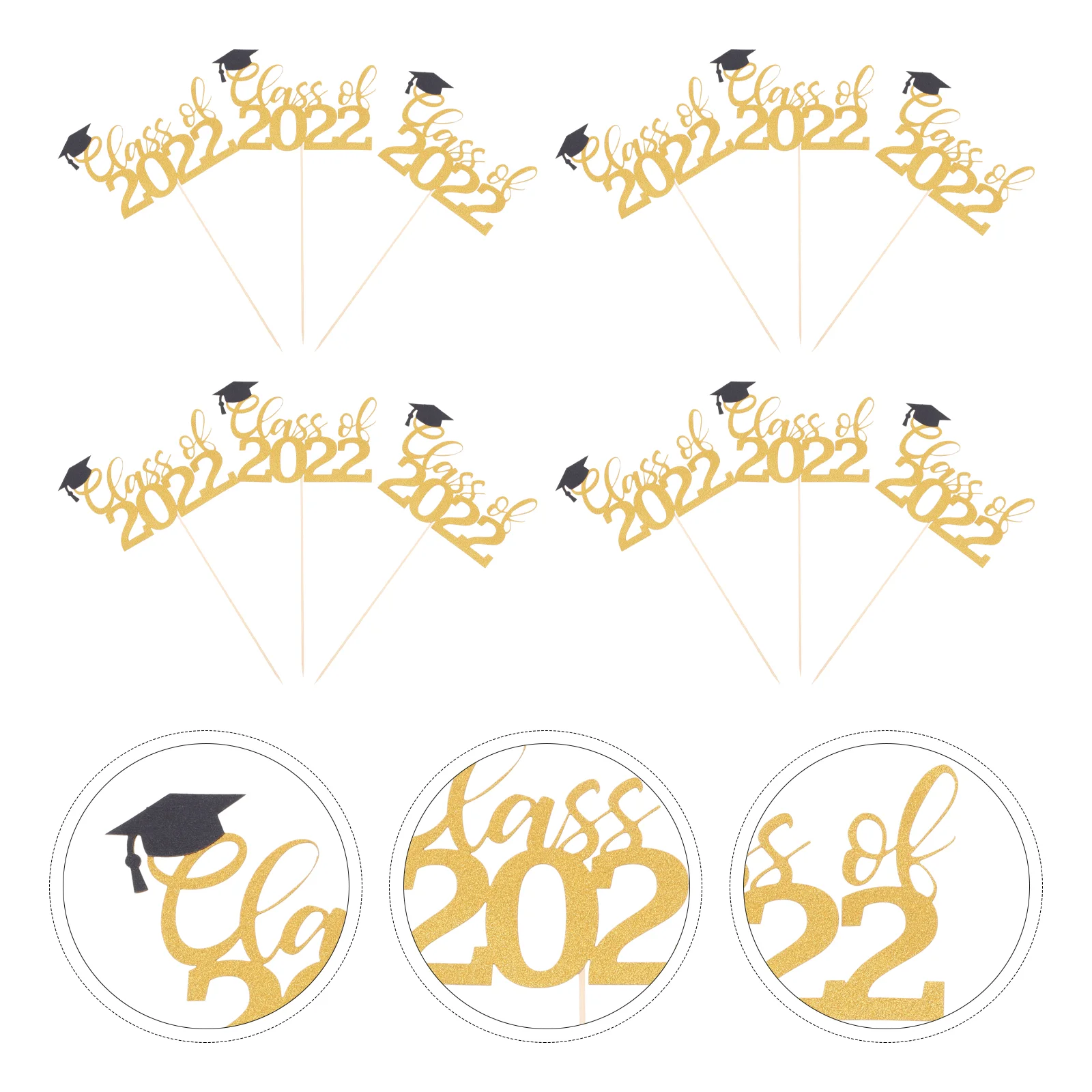 

24PCS Graduation Theme Cake Decor Class of 2022 Graduation Party Cupcake Picks