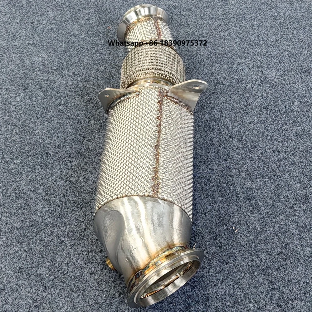 Фото Заводской OEM-даунпайп MM для N55 F10/F07/F18/F15/F16 535i/535gt/535li/X5/X6, выхлопная система из SS304 с катализатором №1
