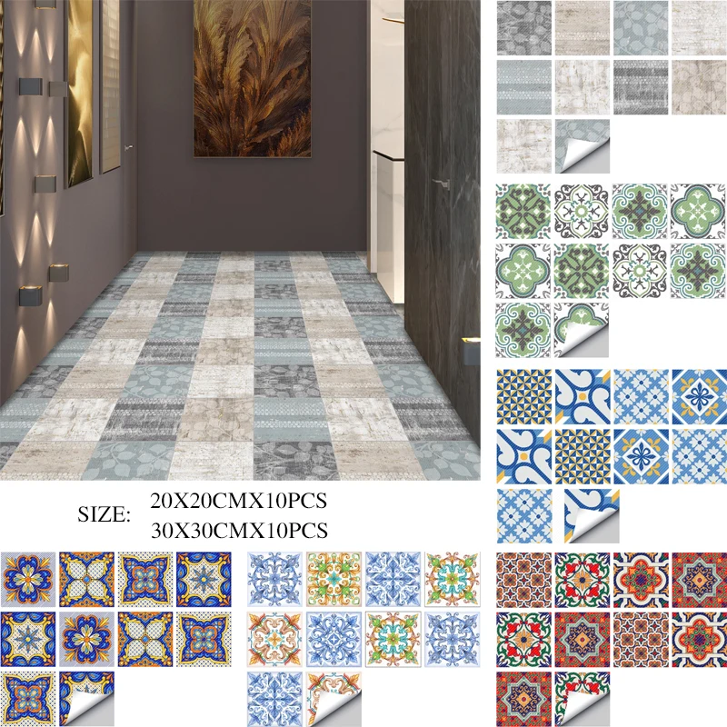 10 pieces of European-style non-slip wear-resistant wall decoration stickers bathroom living room kitchen toilet waterproof |