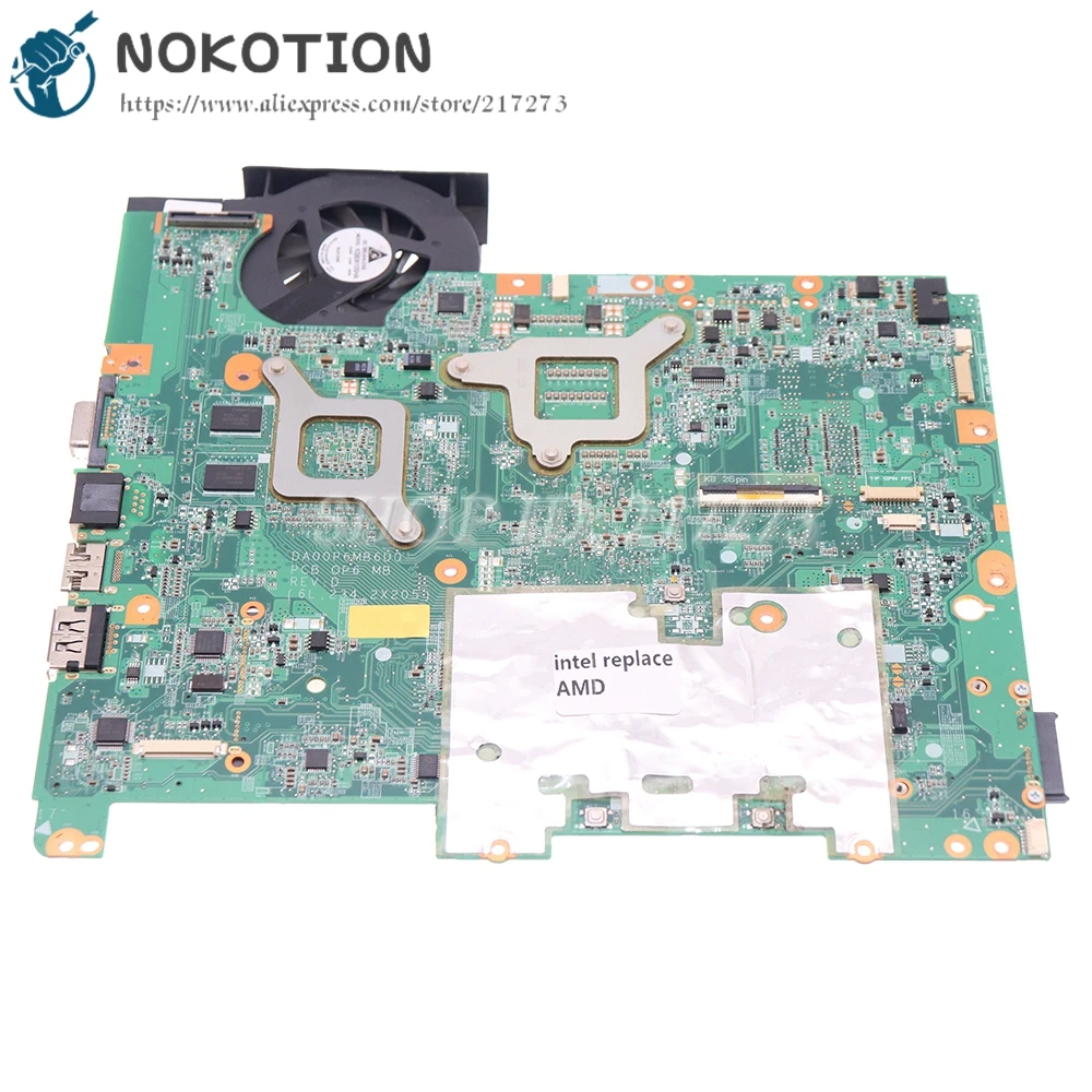 Материнская плата NOKOTION 577067-001 DA00P8MB6D1 для ноутбука HP CQ61 HD4300 + CPUHeatsink вместо 578000-001