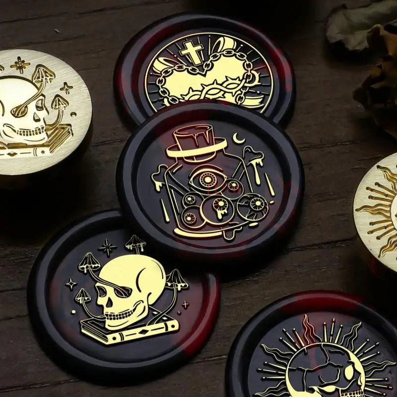 Латунный восковой штамп для запечатывания Череп осьминог сердце смерти сделай