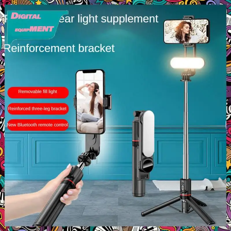 

Multi-functional Led Selfie Lamp Universal Selfie Stick Lengthened Black Expandable Tripod Wireless Fill Light Mini