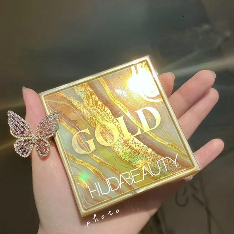 Палетка теней для век цвета шампанского 9 цветов блестящая перламутровая тарелка