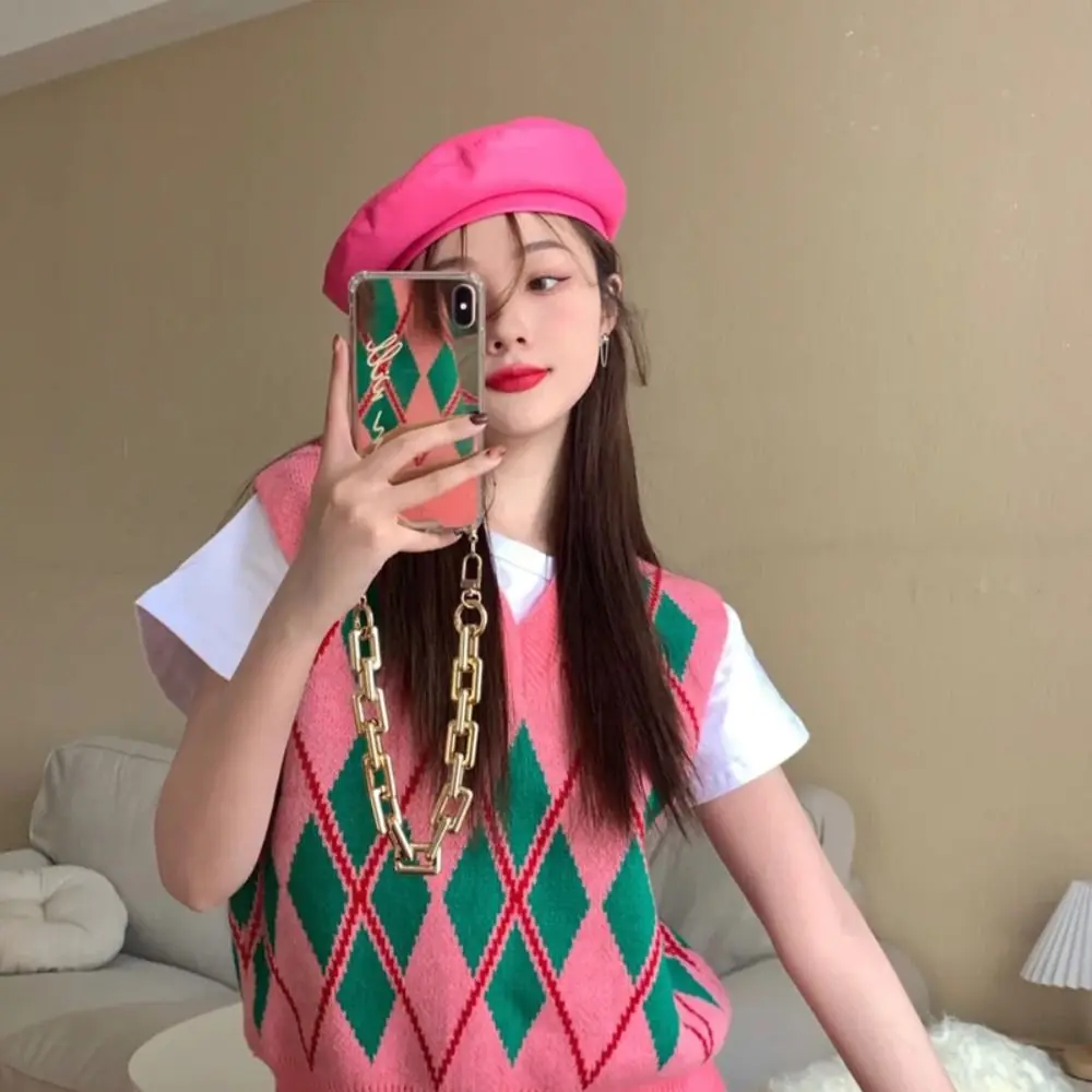 Ретро однотонная шляпа художника с плоским верхом в британском стиле корейский