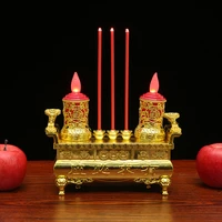 led battery candle electronic incense burner double ruyi god of wealth candle holder for buddha changming lantern festival