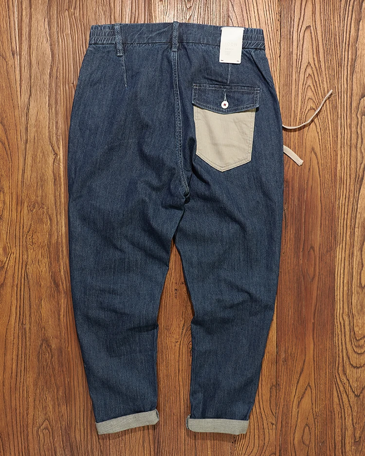 Jeans men's four seasons universal American retro fit straight slim elastic Leggings