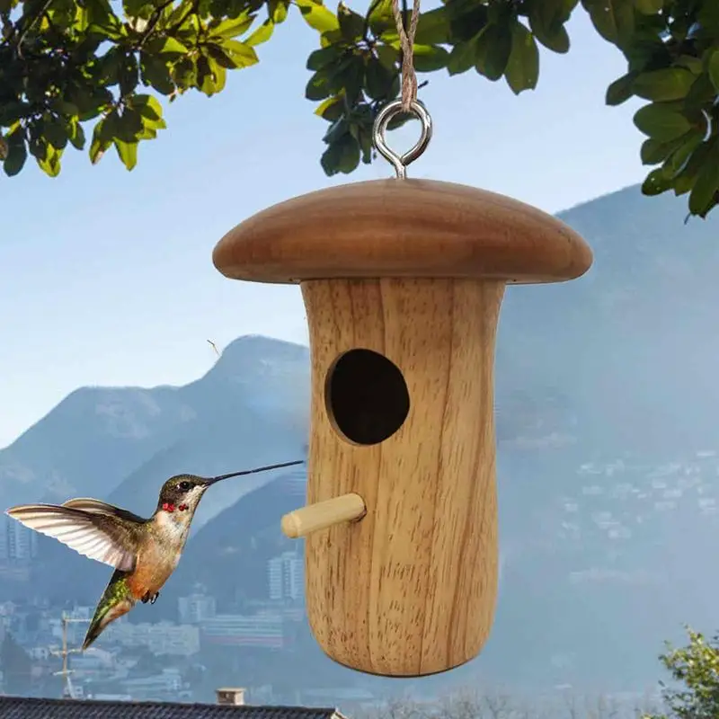 

Деревянный домик-Колибри, вертикальная подвесная птица, уличная подвесная клетка для птиц, деревянные птичьи домики для наружного подвешив...