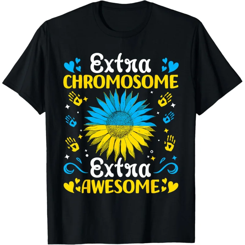 Свободная футболка для взрослых с синдромом Дауна Extra Chromosome подходящая мужчин и