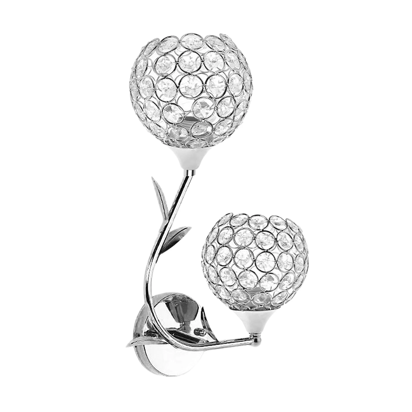

Nordic Crystal Silver Glass Wall Lamp Hanging LED European for Bedroom Hallway Living Room Decoration Sconce Modern Lighting