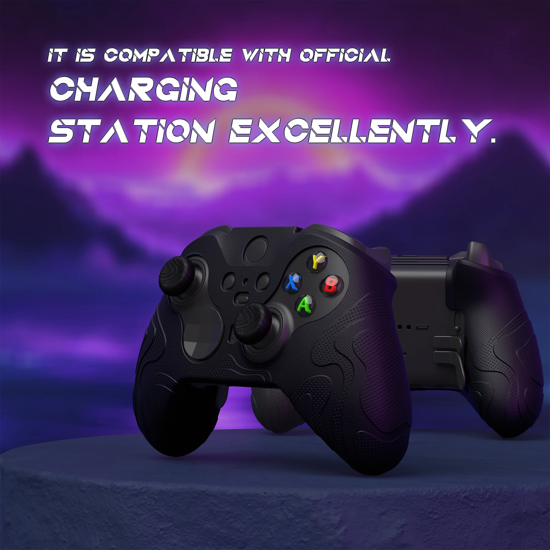 Силиконовый чехол PlayVital Mountain Range Edition противоскользящий для беспроводного