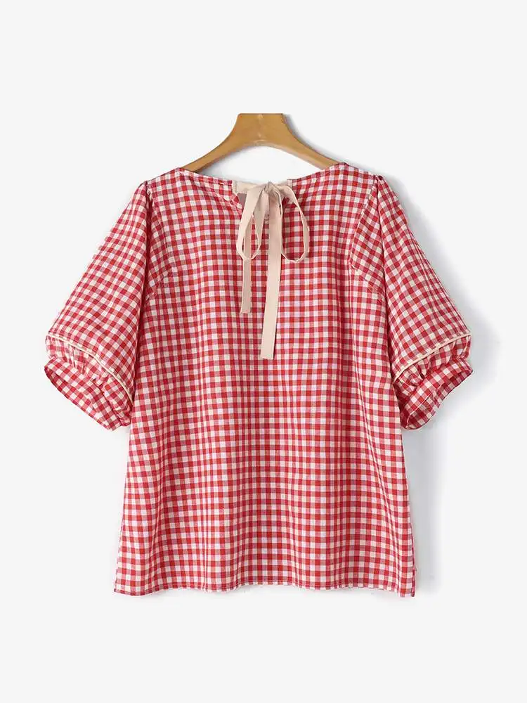 Блузка ZANZEA женская с полурукавами-фонариками модная повседневная рубашка в