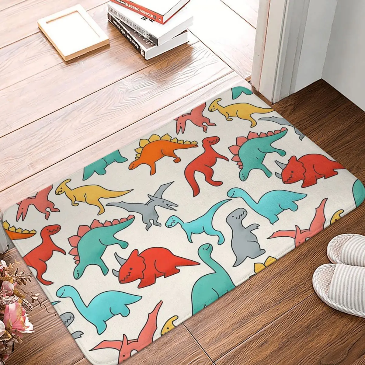 

Cute PatternBath Mat Dinosaur Doormat Living Room Carpet Outdoor Rug Home Decor
