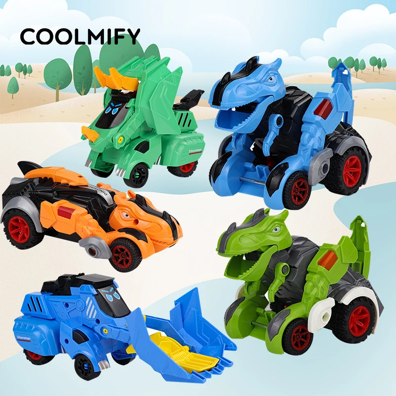 

New Transforming Dinosaur Car Deformation Car Toys Inertial Cars Sliding Dino Car Automatic Transform Toys Boys Kids Gifts Toy