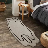 Creative Sleepy Cat Rug Nordic Cartoon Fluffy Bedside Carpet for Bedroom Cute Soft Non-slip Entrance Doormat Long Floor Rug