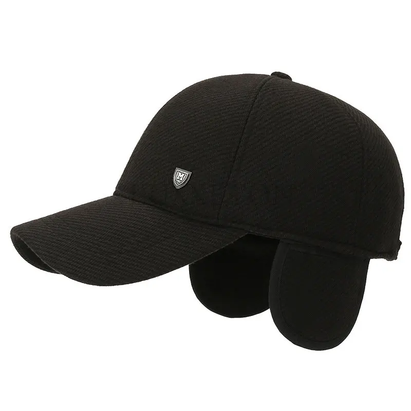 

Winter New Men's Warm Plus Cashmere Thicken Baseball Caps Trucker Hat Snapback Cap Cold Proof Earmuffs Hats Thermal Sports Cap