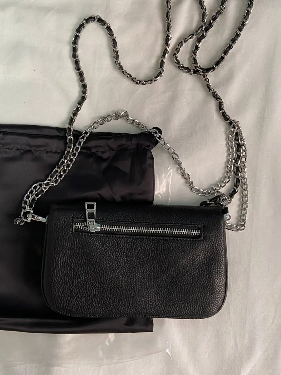 

Women Leather Small Handbag Two Chains Mini Classic Shoulder Bag