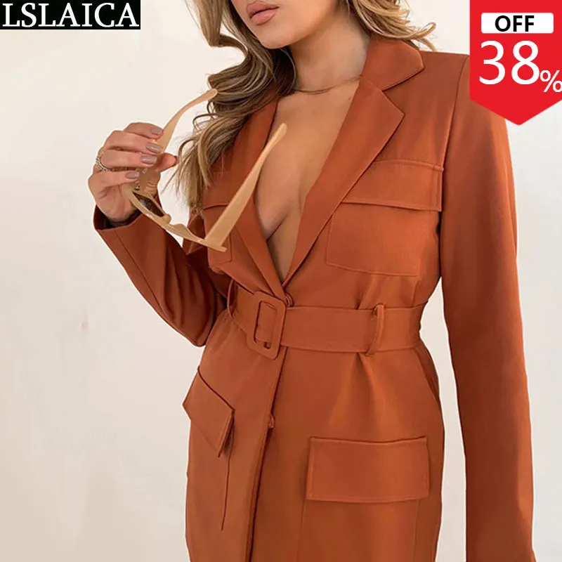 

Новое поступление, кардиган, продукт, однотонный, длинный костюм с длинными рукавами, офисный женский простой стиль, элегантный, модный, хит ...