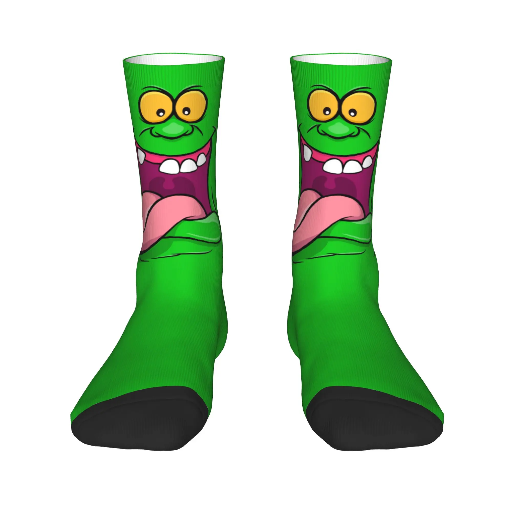 Фото Носки Custom Ghostbusters Slimer Dress Socks для мужчин и женщин, теплые, модные, зеленые, с изображением призраков, в стиле фильма «Сверхъестественное» №2