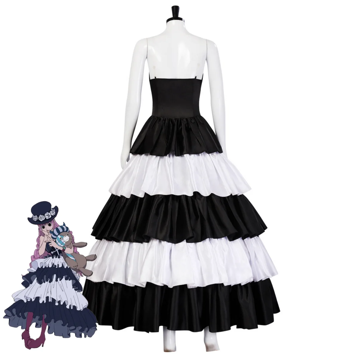 Костюм для косплея аниме Perona триллер барока шичибукай Черное вечернее платье