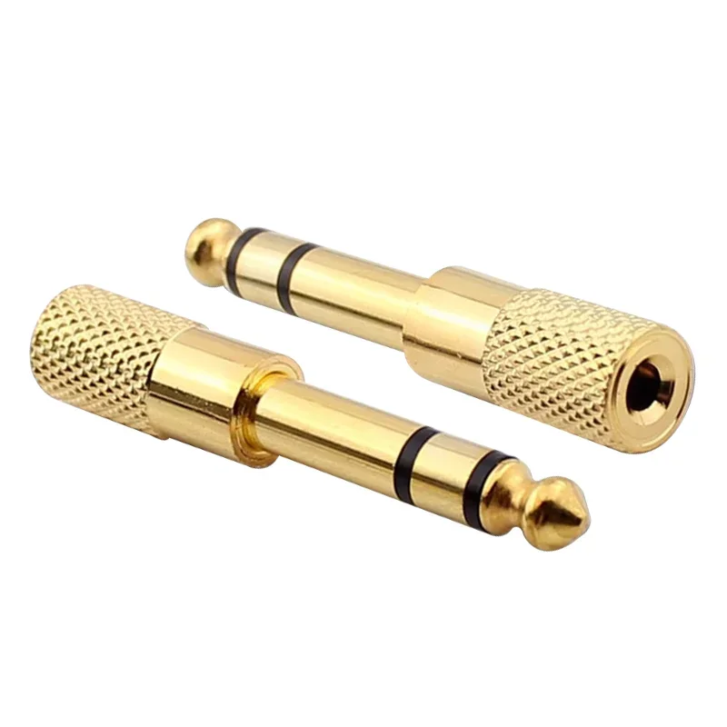 3 5 мм до 6 35 разъем для наушников 3-полюсный Золотой Разъем динамик аудио адаптер