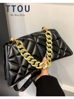 chain quilted brand pu leather crossbody bags for women 2022 trends simple fashion shoulder messenger bag lady luxury handbags