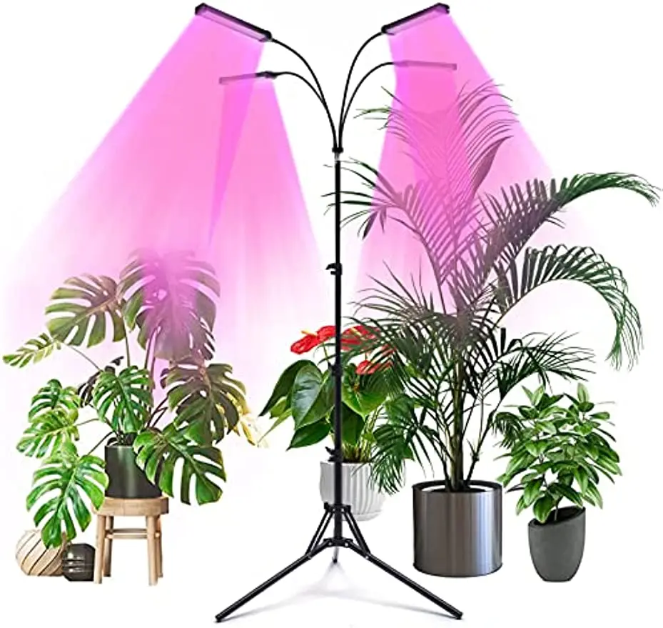 

4 Head LED Plant Lamp Grow Light Plant Light Full Spectrum Timer for Flowers Plant Light Full Spectrum Timer for Flowers