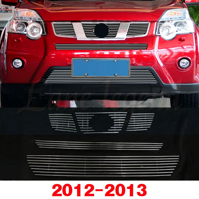 

Передняя решетка из нержавеющей стали вокруг отделки гоночных решеток, накладка на решетку, комплект кузова, 5 шт. для Nissan X-Trail 2010-2013