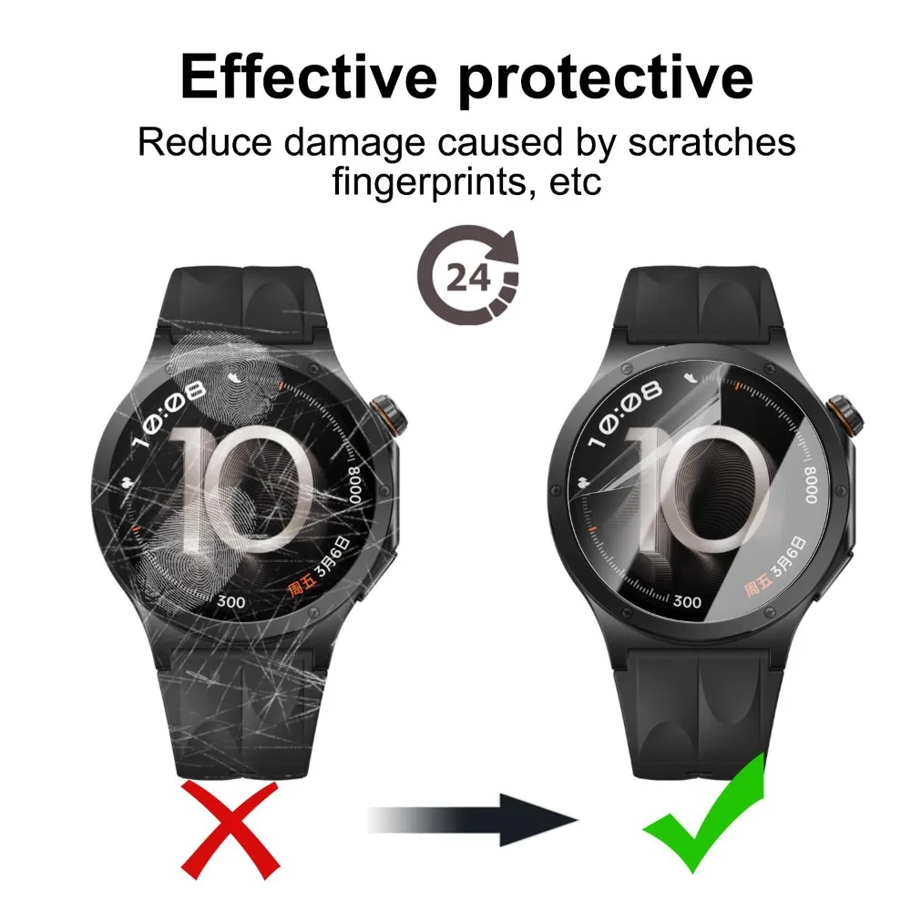 Фото Гидрогелевая пленка HD для OPPO Watch X3, прозрачная, с полным покрытием, мягкая защитная пленка из ТПУ для смарт-часов X3, защита от царапин №3