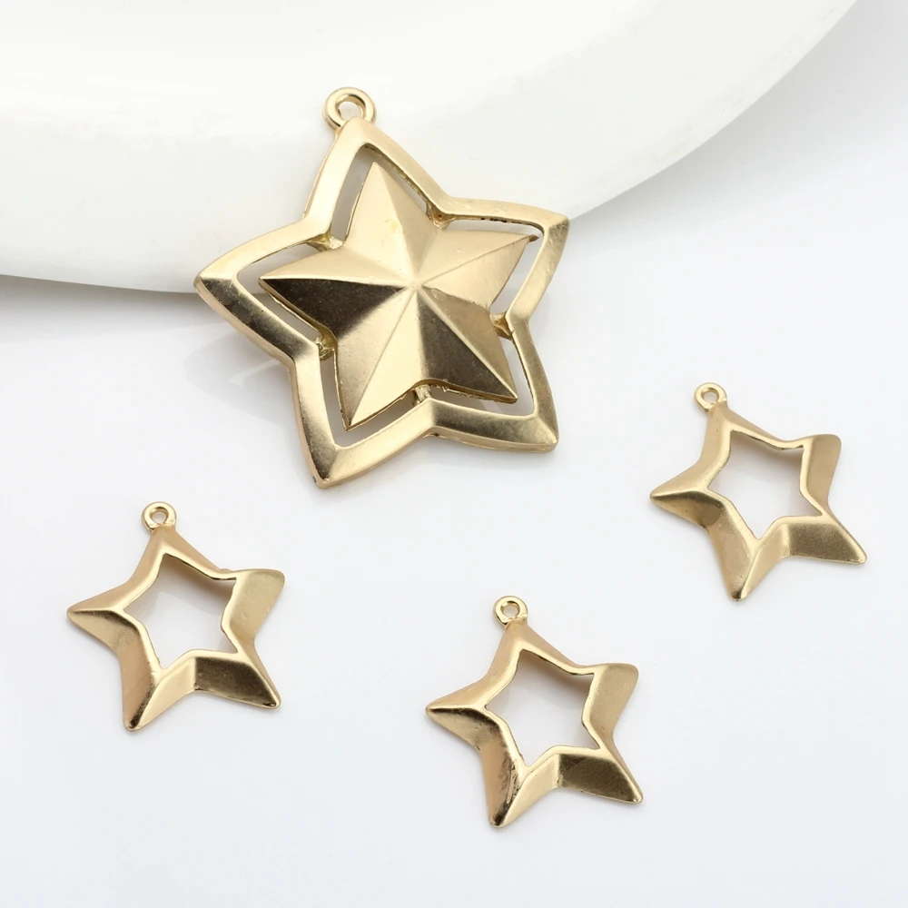 

Zinc Alloy Metal Hollow Stars Charms Pendants 6pcs For DIY Earrings Bracelet Necklace Making Jewelry Accessories