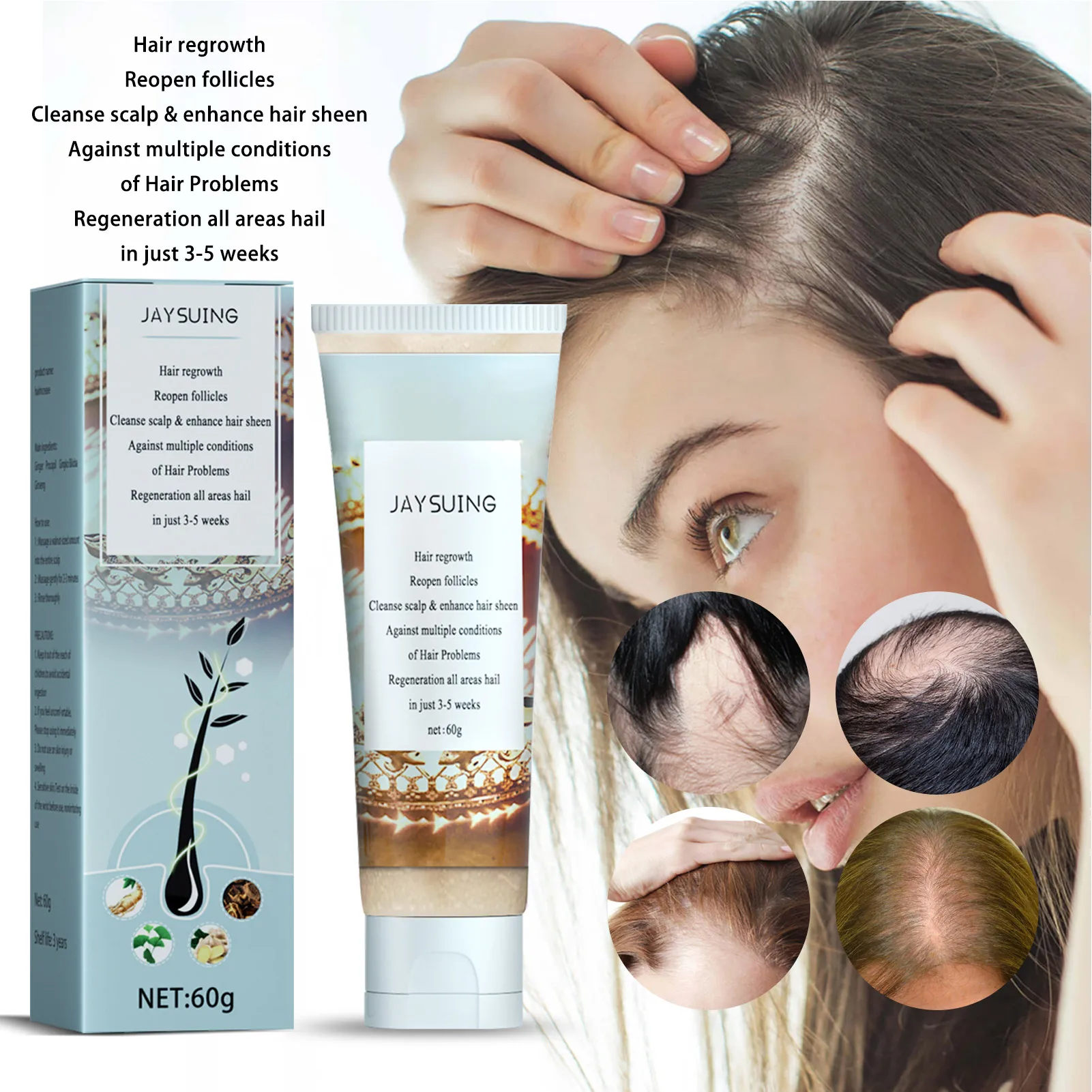 

Ginger Hair Scrub Salt Shampoo Anti-dandruff Itching Scalp Scrub Nourishing Scalp Hair Care Smooth Hair Shampoo For Hair Growth