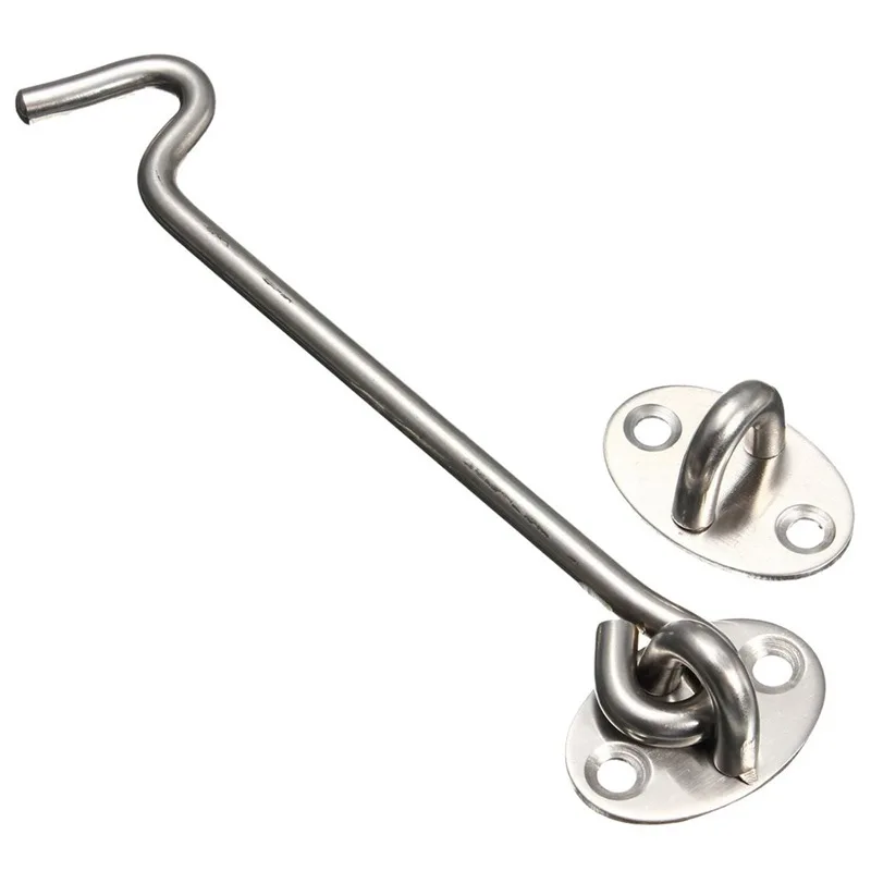 

Stainless Steel Heavy Duty Cabin Hook And Eye Lock For Shed, Gate Or Garage Door (200 Mm/8 Inch)