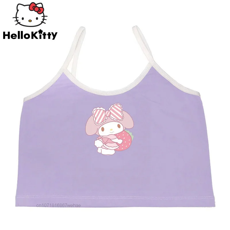 

Sanrio Melody Sweet Slim Women Camis Summer New Soft Girl Cute Cartoon Mini Sexy Hot Girls Straps Tops Bottoming Vest Clothes