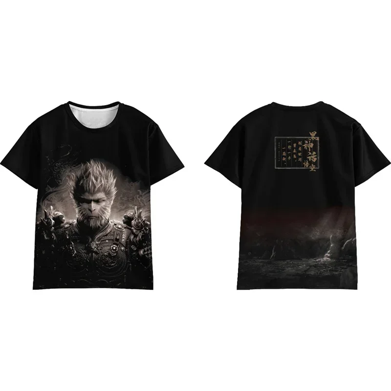 Футболка с принтом 3D Черный Миф: Wukong Косплей Костюм Обезьяна Король 2024 горячая