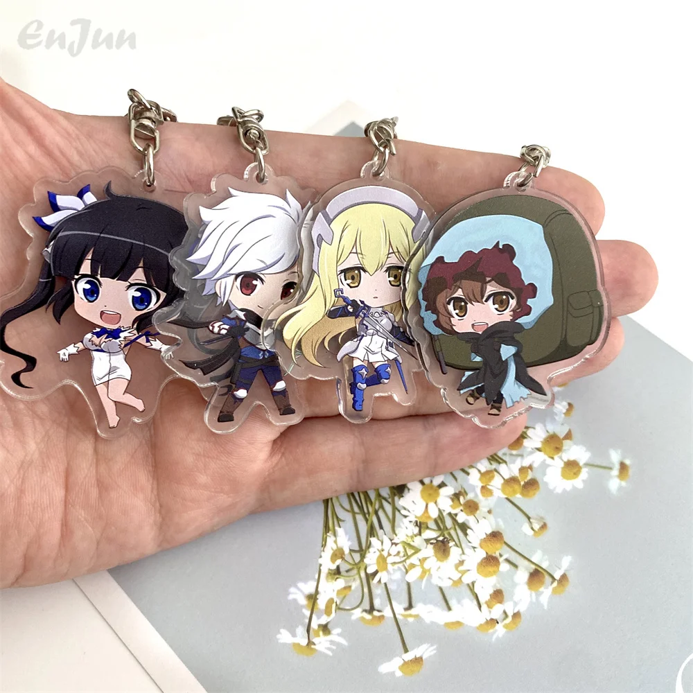 

Anime Is It Wrong To Try To Pick Up Girls In A Dungeon Keychain Cartoon Figure Pendant Hestia Arcylic Keyring for Boy Girl Gifts