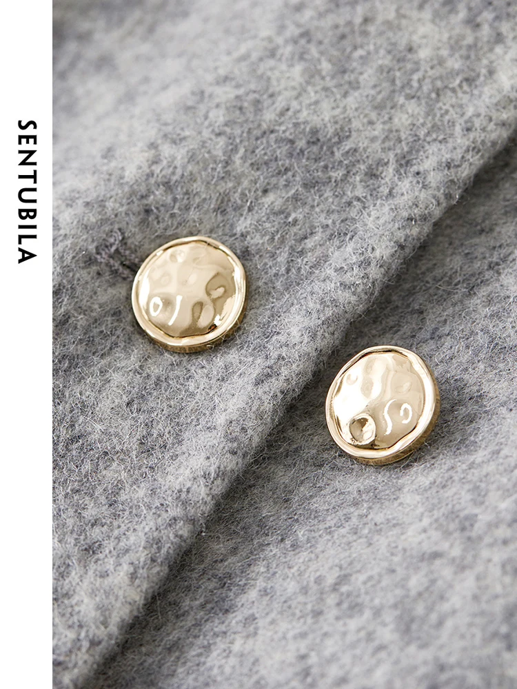 Женское двубортное шерстяное пальто SENTUBILA