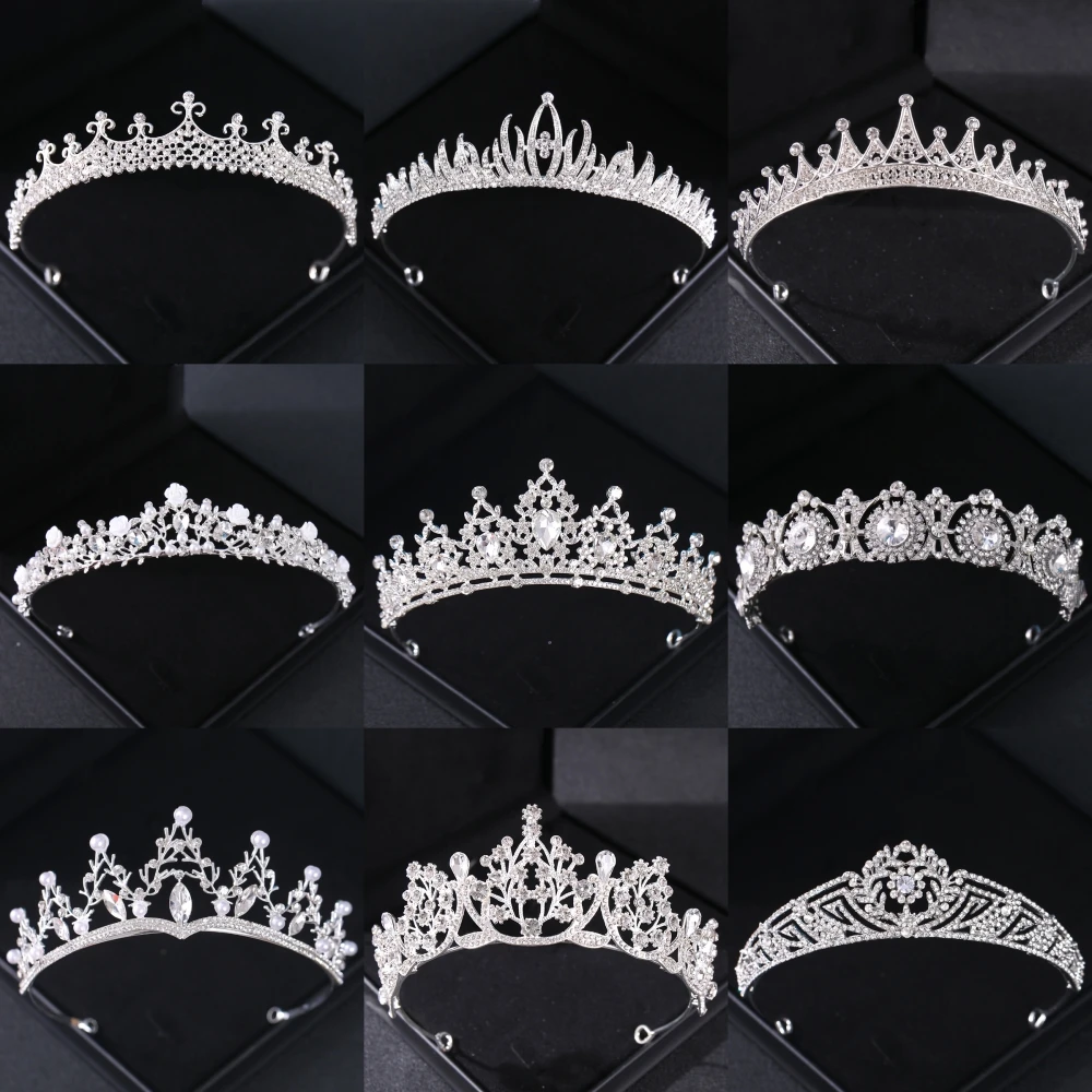 

Crystal Wedding Tiaras And Crowns Rhinestone Princess Diadem Bridal Wedding Hair Accessories Jewelry Crown Tiara For Women Bride