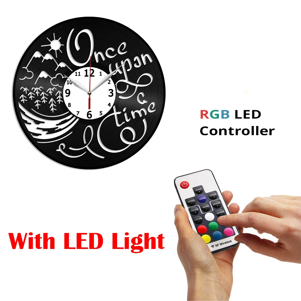 

Виниловые настенные часы Once Upon a Time ручной работы, подарок для кухни, офиса, спальни