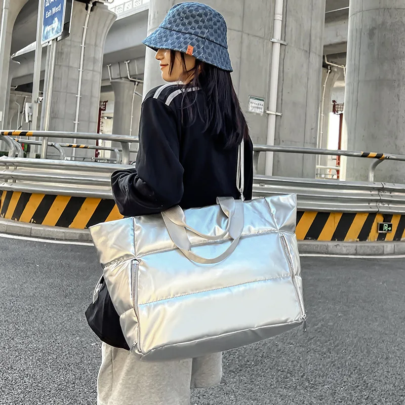 Large Cotton Padded Handbags Waterproof Fitness Bag Travel Storage Shoulder Bags Dry Wet Separation Yoga Bags for Unisex Tote