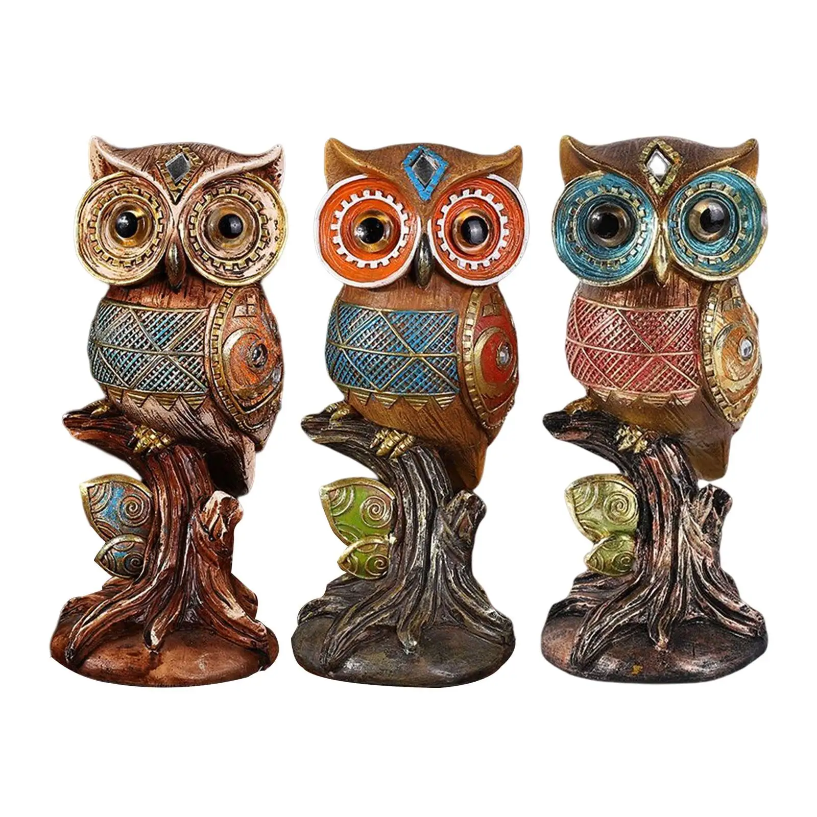 

Birds Figurine Garden Sculptures New Year Wedding Bedroom Resin Owl Statues