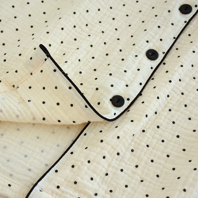 Женский Пижамный костюм из 2023 хлопка тонкие шорты крепа с коротким рукавом