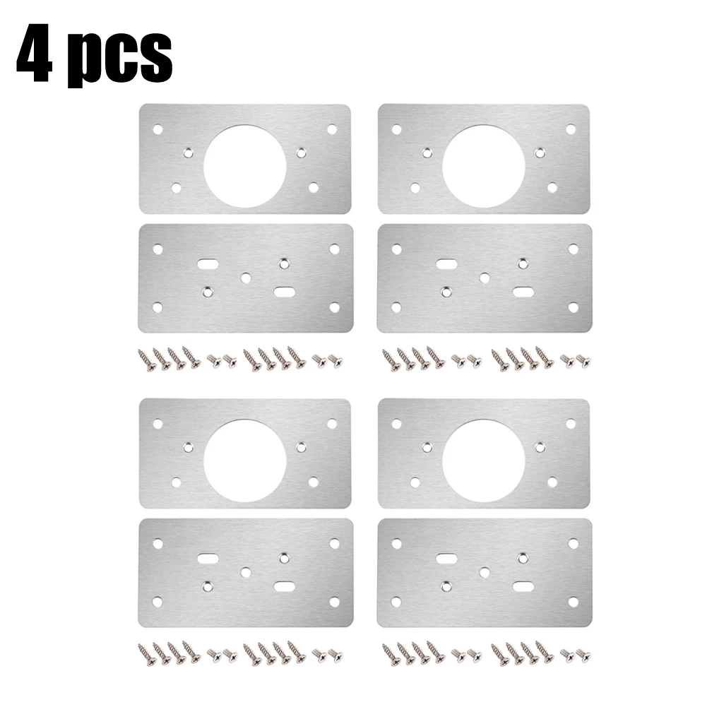 

10set Hinge Repair Plates W Mounting Screws Stainless Steel Furniture Wardrobe Door Hinges